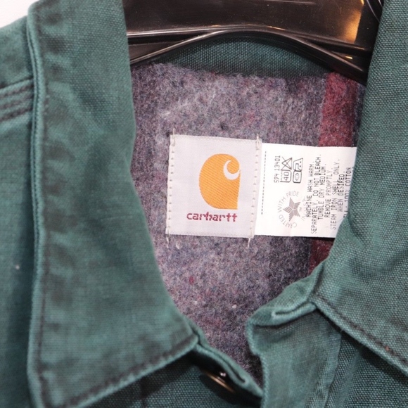 Vintage New Carhartt Stone Wash Denim Jacket Green - Picture 2 of 6